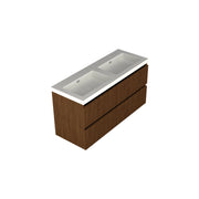Dutchline Badmeubel Onderkast Midden - Line Walnoot - 120X46Cm - 2 Lades - 1 Uitsparing