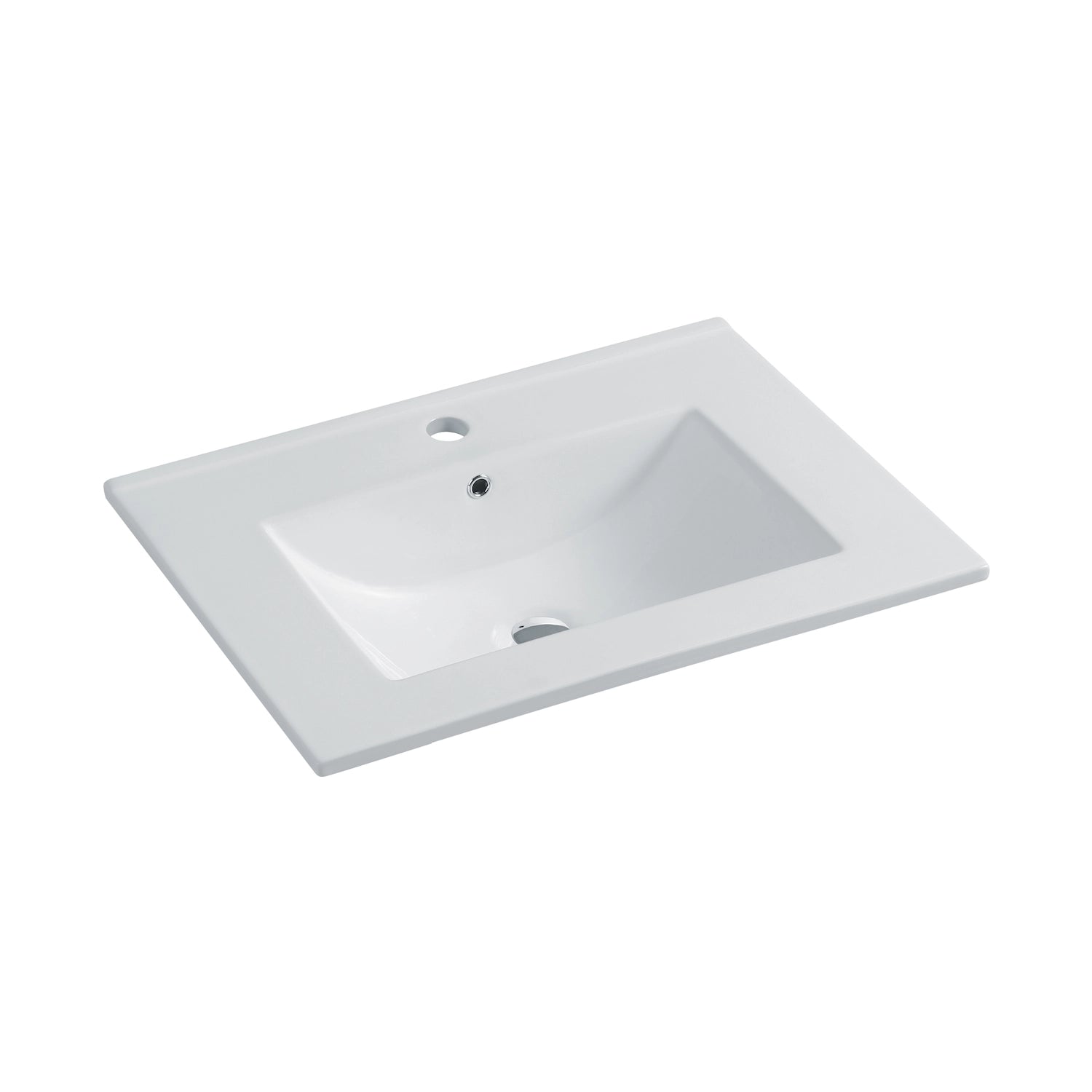 Dutchline - Keramische Wastafel Eco 60Cm - Glans Wit - 1 Kraangat