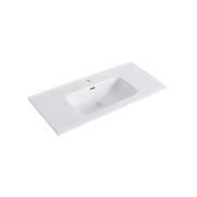Dutchline - Keramische Wastafel Ovi 100Cm - Glans Wit - 1 Kraangat