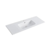 Dutchline - Keramische Wastafel Ovi 120Cm - Glans Wit - 1 Kraangat