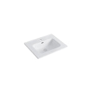 Dutchline - Keramische Wastafel Ovi 60Cm - Glans Wit - 1 Kraangat