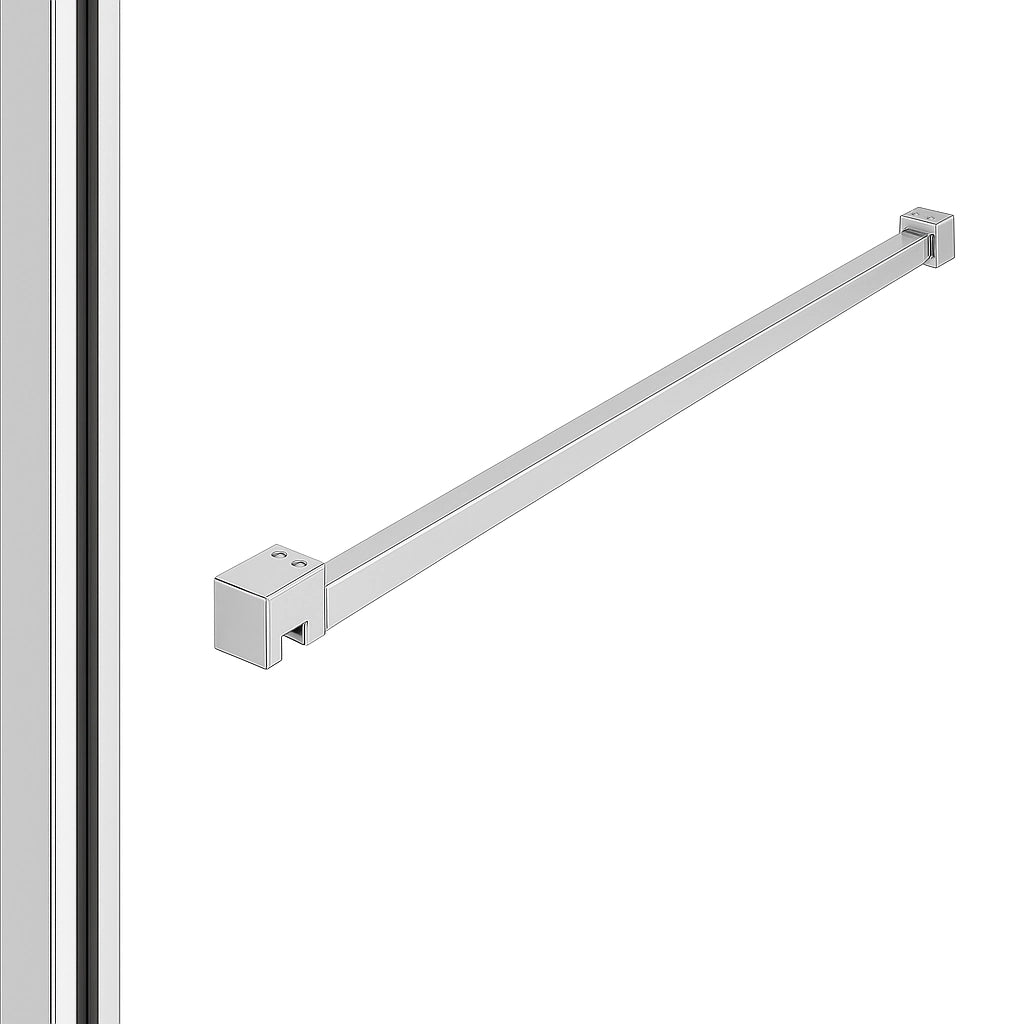 Dutchline - Profielset T.B.V. Slim Glasplaten - Muurprofiel 200Cm - Stabilisatiestang 120Cm - Chroom