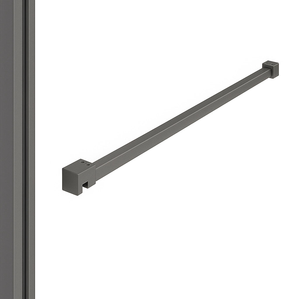 Dutchline - Profielset T.B.V. Slim Glasplaten - Muurprofiel 200Cm - Stabilisatiestang 120Cm - Gunmetal