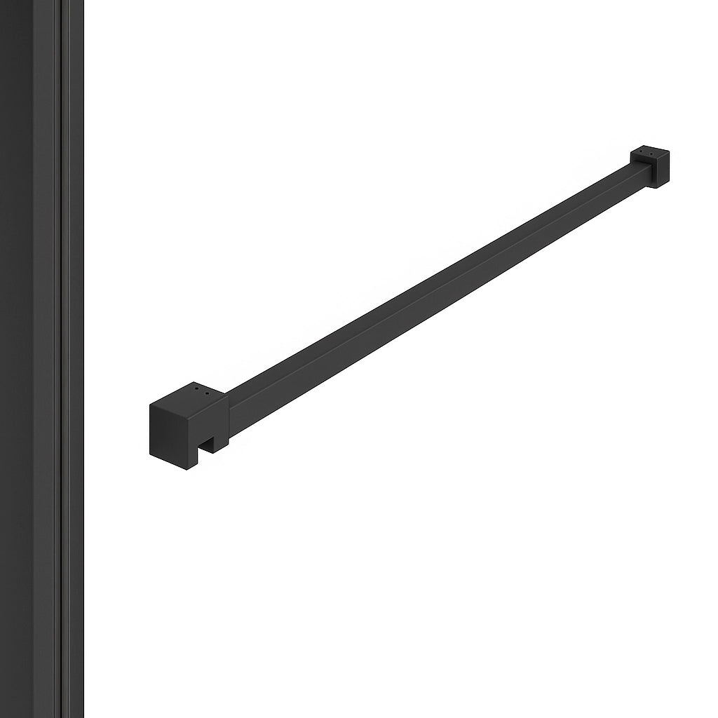 Dutchline - Profielset T.B.V. Slim Glasplaten - Muurprofiel 200Cm - Stabilisatiestang 120Cm - Mat Zwart