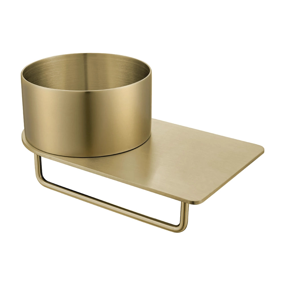 Dutchline - Toiletplanchet Met Waskom - 360X210X165 - Zonder Kraangat - Geborsteld Messing