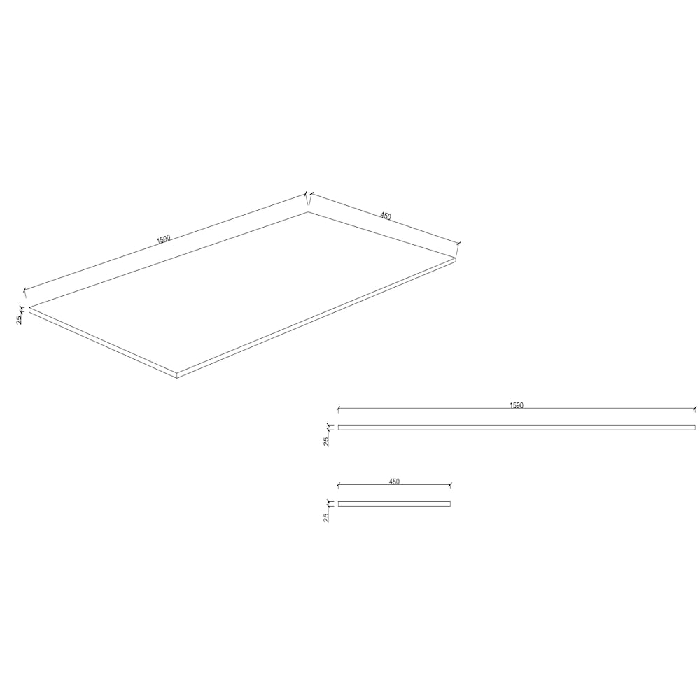 Dutchline - Topblad - Mat Wit - 160