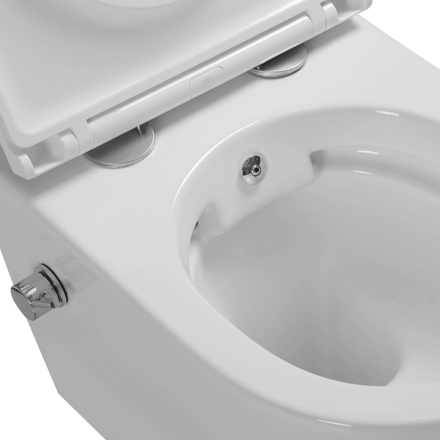 Dutchline - Wandcloset - Glans Wit - Luccio Rimless Ondiep Met Bidetkraan-Functie