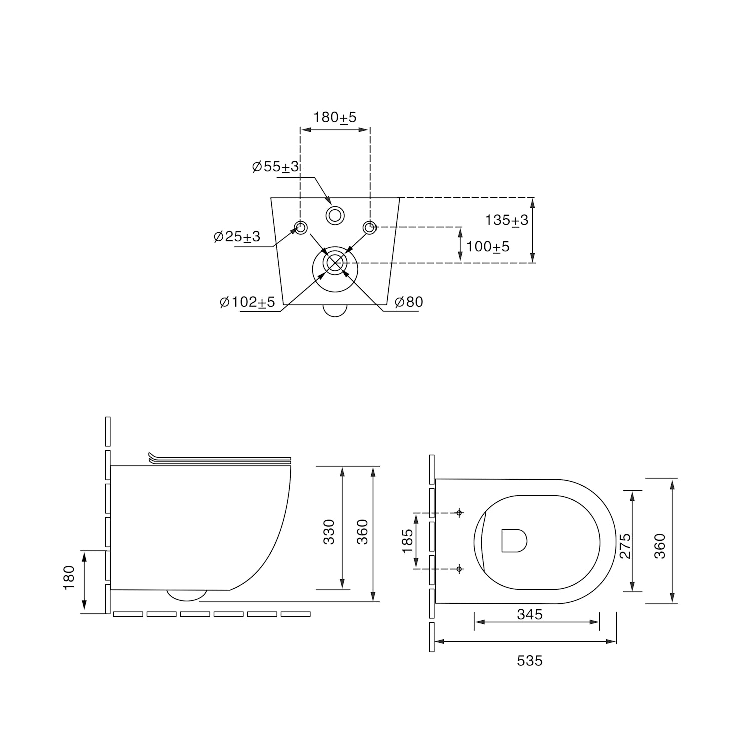 Dutchline - Wandcloset - Mat Zwart - Luccio Rimless - Met Bidet-Functie