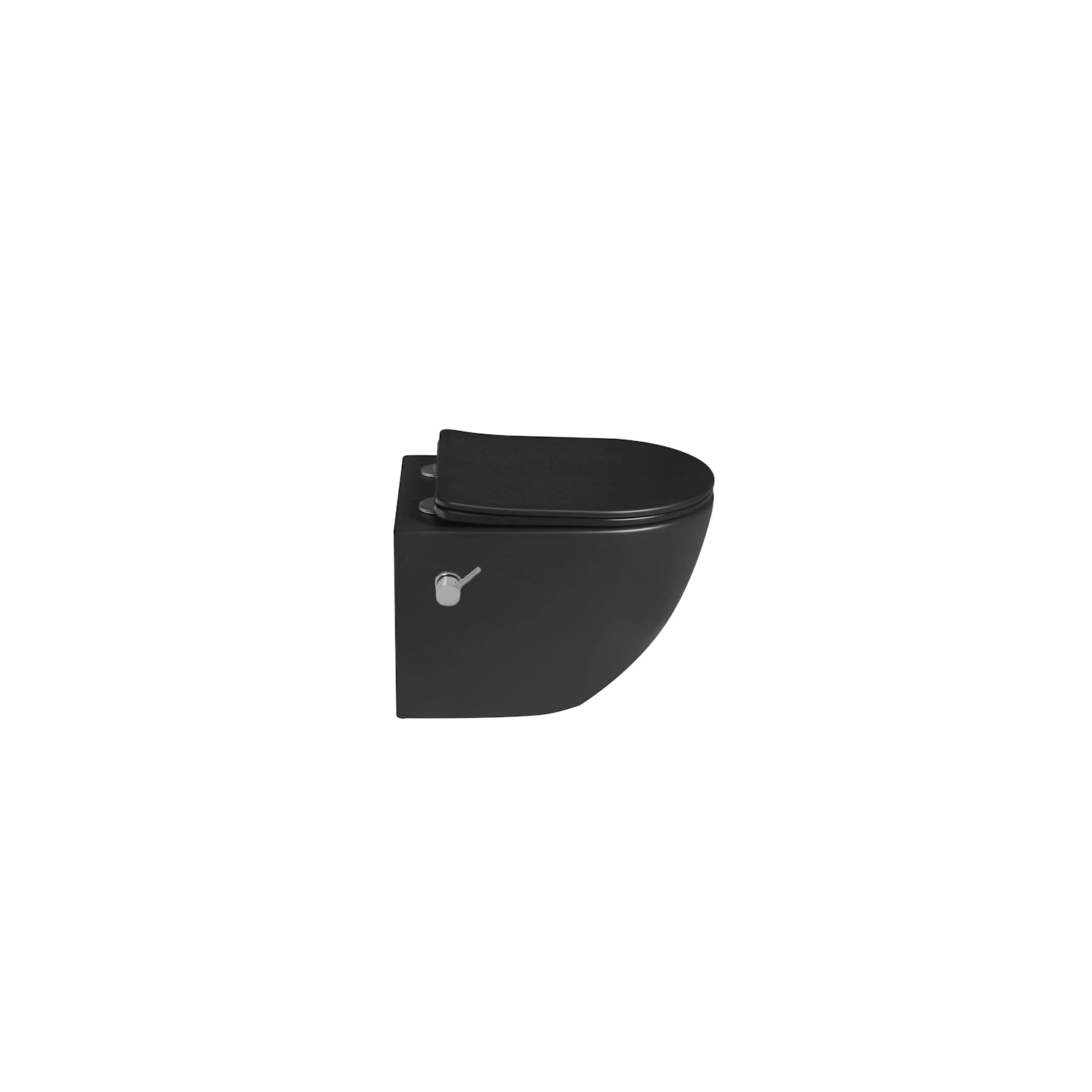 Dutchline - Wandcloset - Mat Zwart - Luccio Rimless Ondiep - Met Bidetkraan-Functie