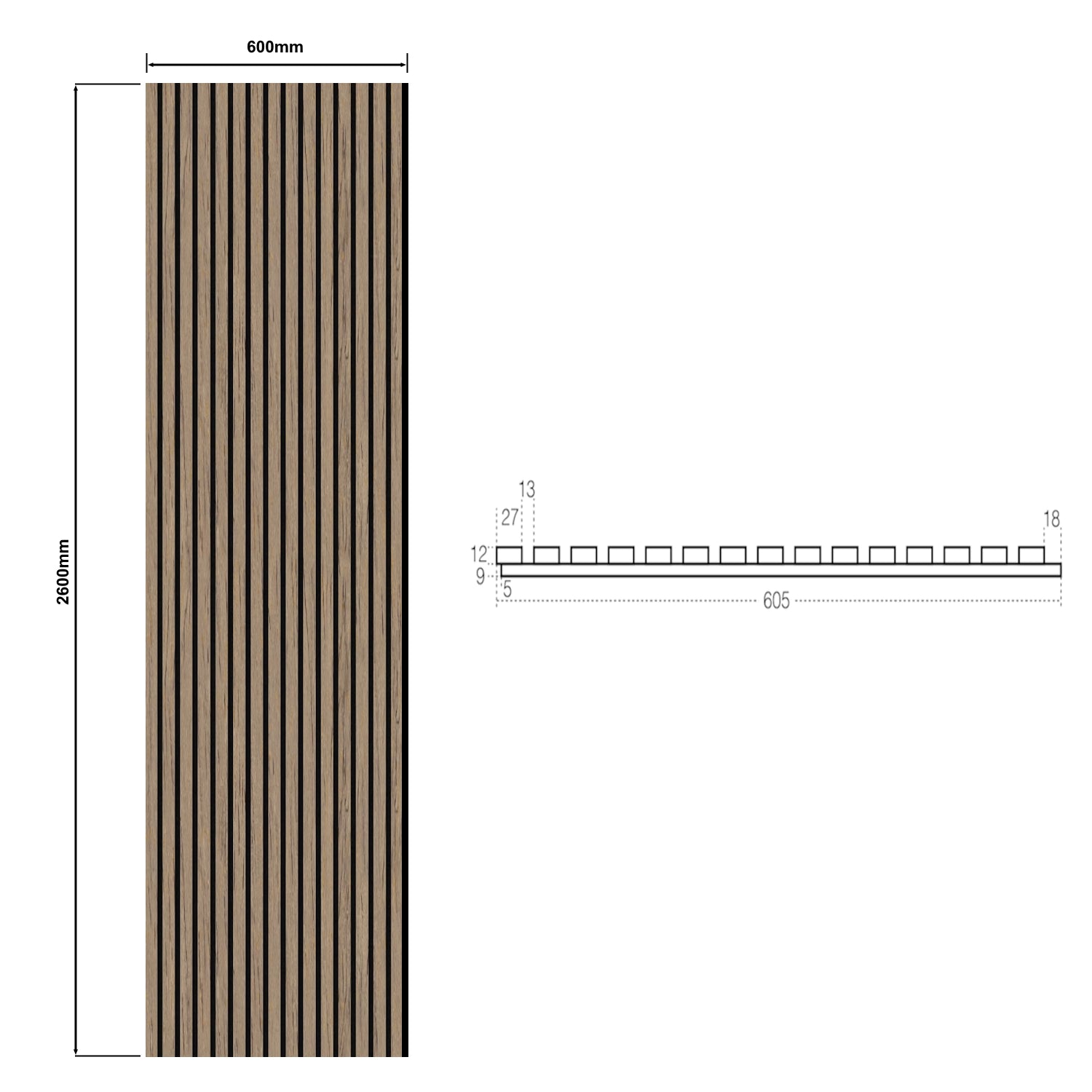 Dutchline - Wandpaneel Akoestisch Met Echt Houtfineer - Muson - 600*2600Mm