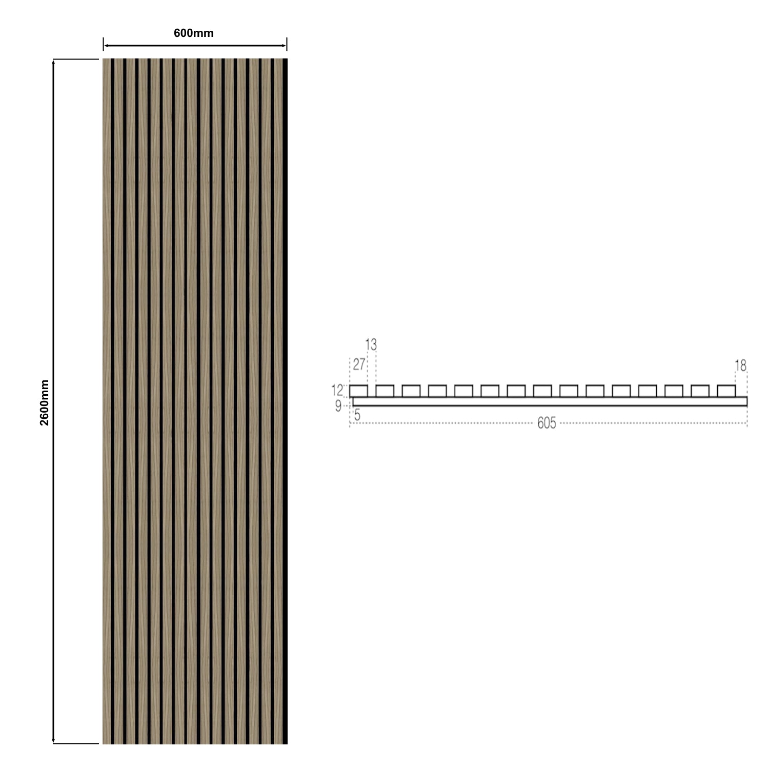 Dutchline - Wandpaneel Akoestisch Met Echt Houtfineer - Natural - 600*2600Mm