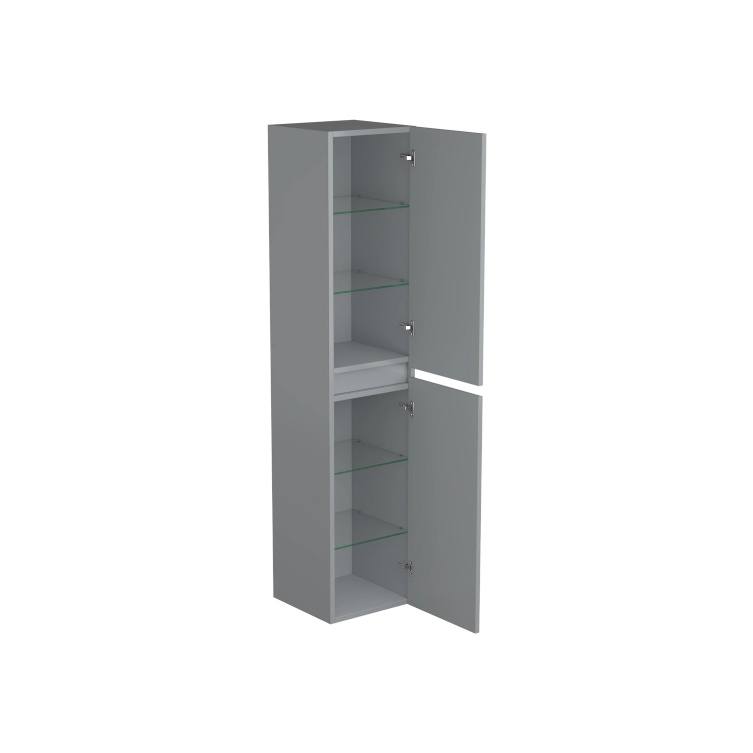 Dutchline Badmeubel Kolomkast - Mat Grijs - 160X35Cm - 2 Deuren
