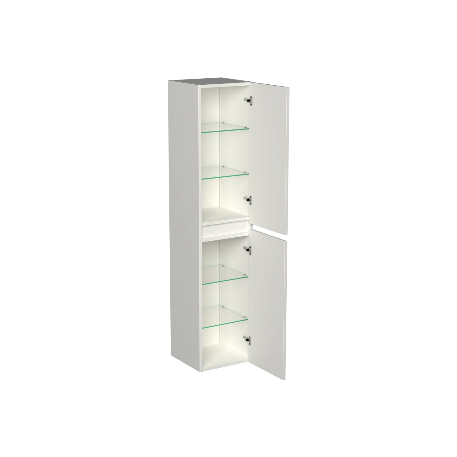 Dutchline Badmeubel Kolomkast - Mat Wit - 160X35Cm - 2 Deuren