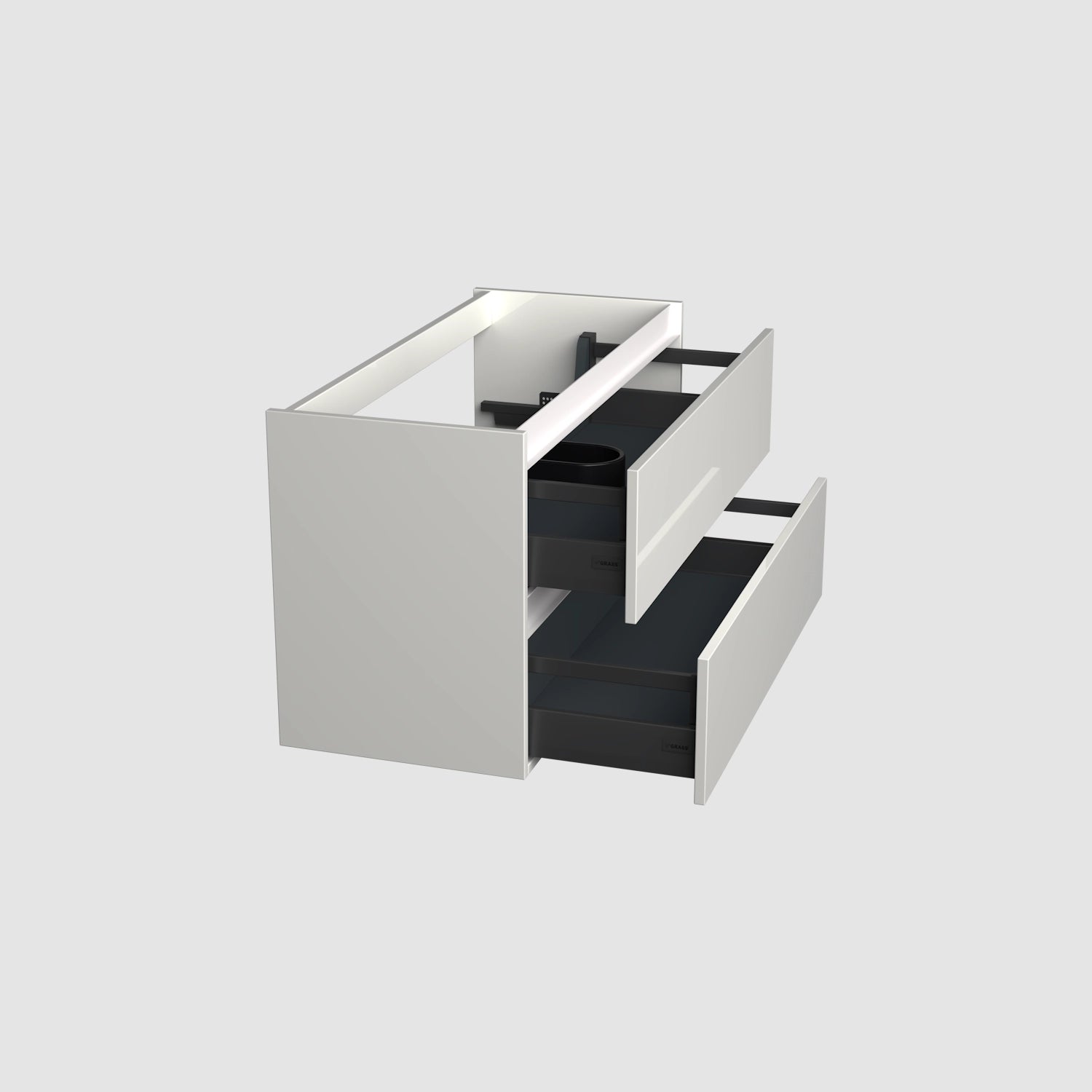 Dutchline Badmeubel Onderkast Glans Wit 100X46Cm 2 Lades 1 Uitsparing