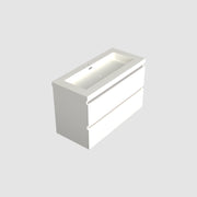 Dutchline Badmeubel Onderkast Glans Wit 100X46Cm 2 Lades 1 Uitsparing