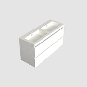 Dutchline Badmeubel Onderkast - Glans Wit - 120X46Cm - 2 Lades - 2 Uitsparingen