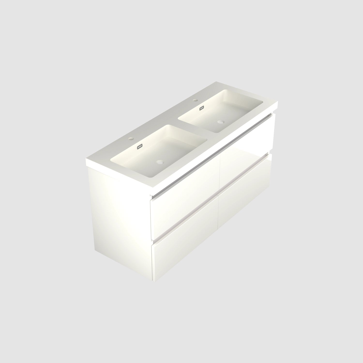 Dutchline Badmeubel Onderkast - Glans Wit - 120X46Cm - 4 Lades - 2 Uitsparingen