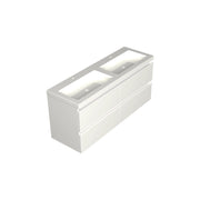 Dutchline Badmeubel Onderkast - Glans Wit - 140X46Cm - 4 Lades - 2 Uitsparingen