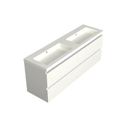 Dutchline Badmeubel Onderkast - Glans Wit - 200X46Cm - 4 Lades - 2 Uitsparingen
