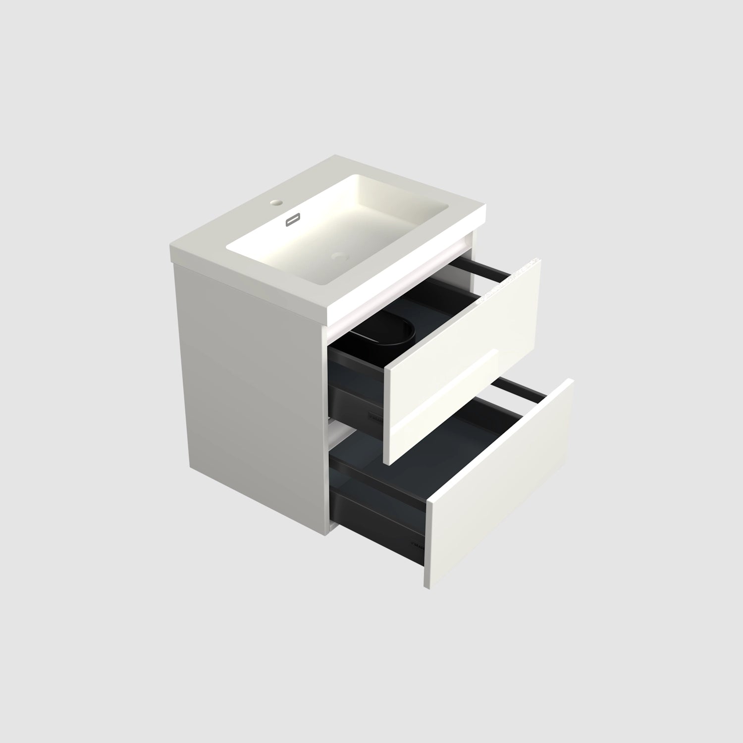 Dutchline Badmeubel Onderkast Glans Wit 60X46Cm 2 Lades 1 Uitsparing