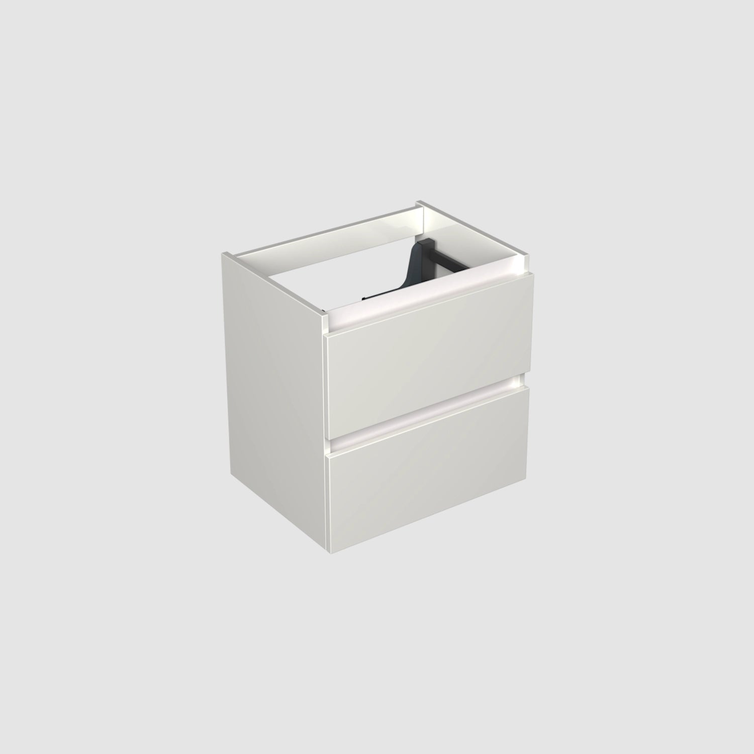 Dutchline Badmeubel Onderkast Glans Wit 60X46Cm 2 Lades 1 Uitsparing