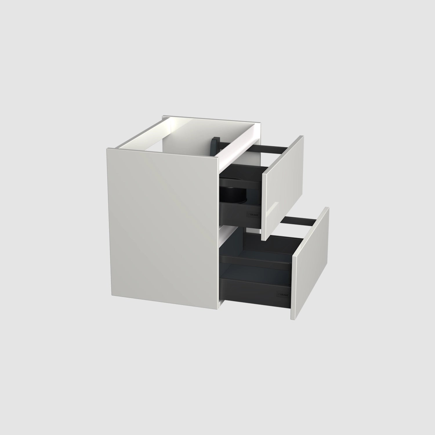 Dutchline Badmeubel Onderkast Glans Wit 60X46Cm 2 Lades 1 Uitsparing