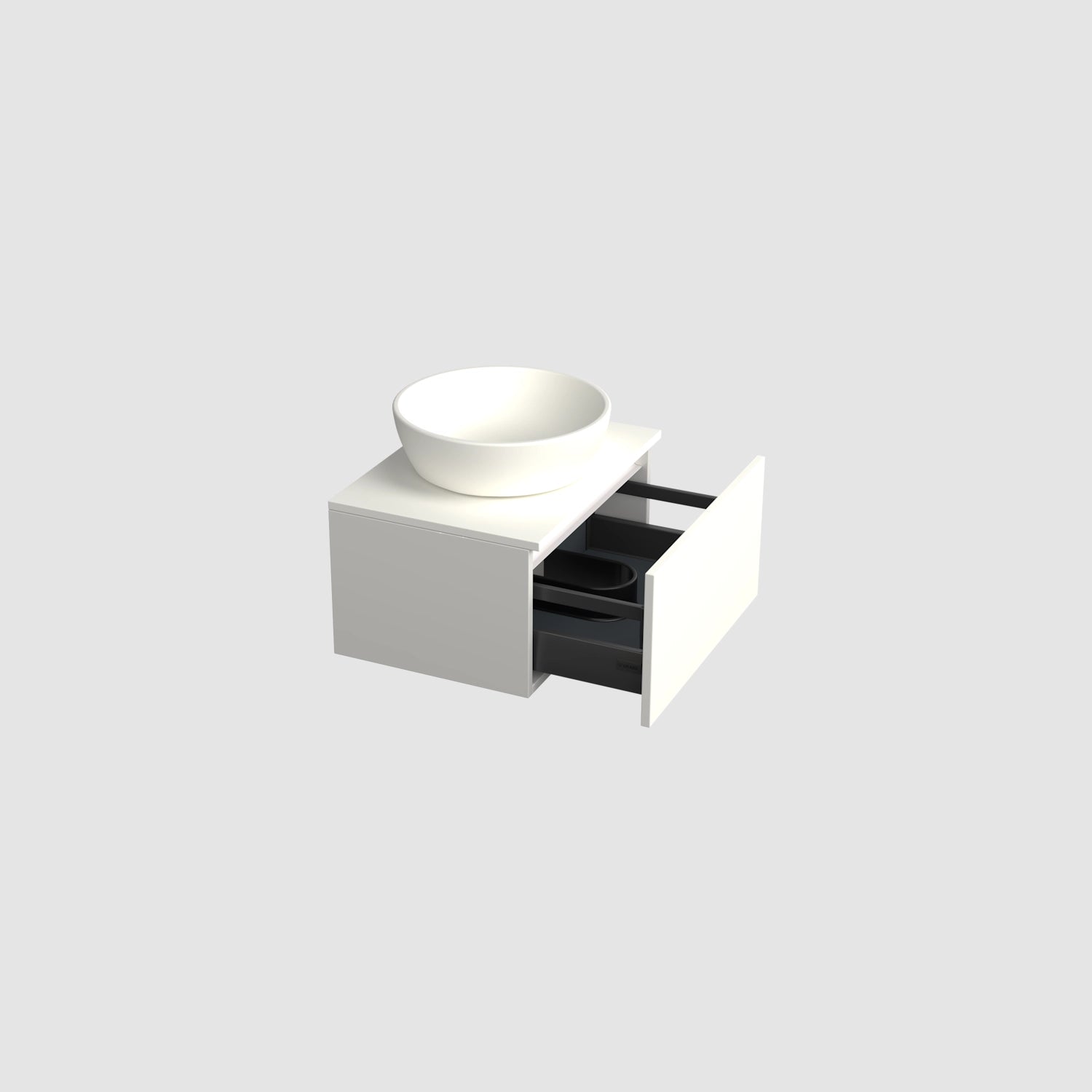 Dutchline Badmeubel Onderkast Glans Wit 60X46Cm 1 Lade 1 Uitsparing