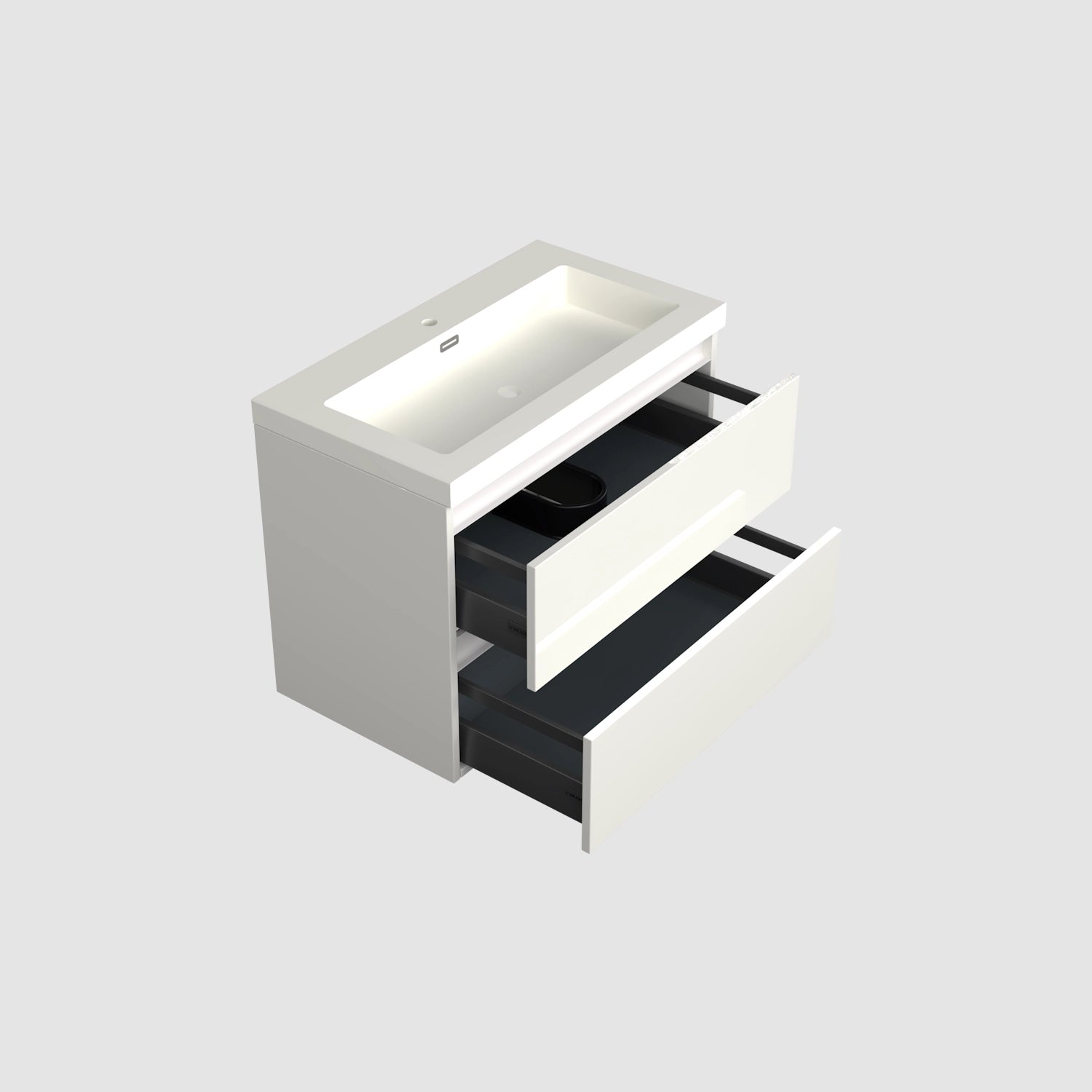 Dutchline Badmeubel Onderkast Glans Wit 80X46Cm 2 Lades 1 Uitsparing