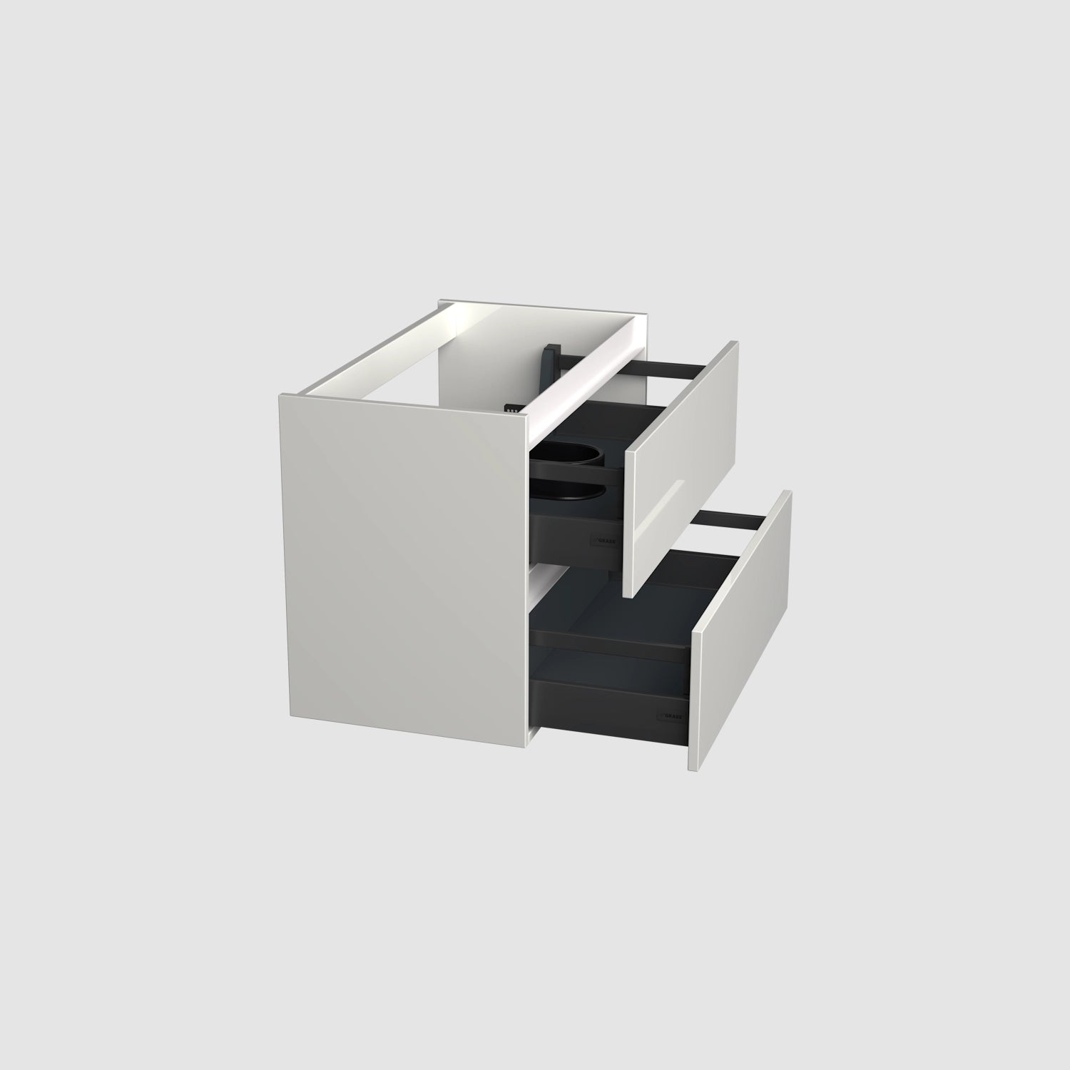 Dutchline Badmeubel Onderkast Glans Wit 80X46Cm 2 Lades 1 Uitsparing