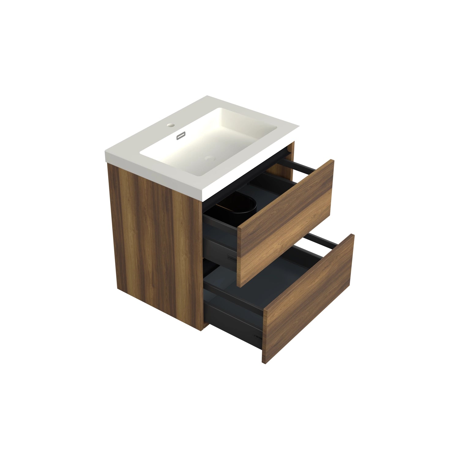 Dutchline Badmeubel Onderkast - Hamilton - 60X46Cm - 2 Lades - 1 Uitsparing