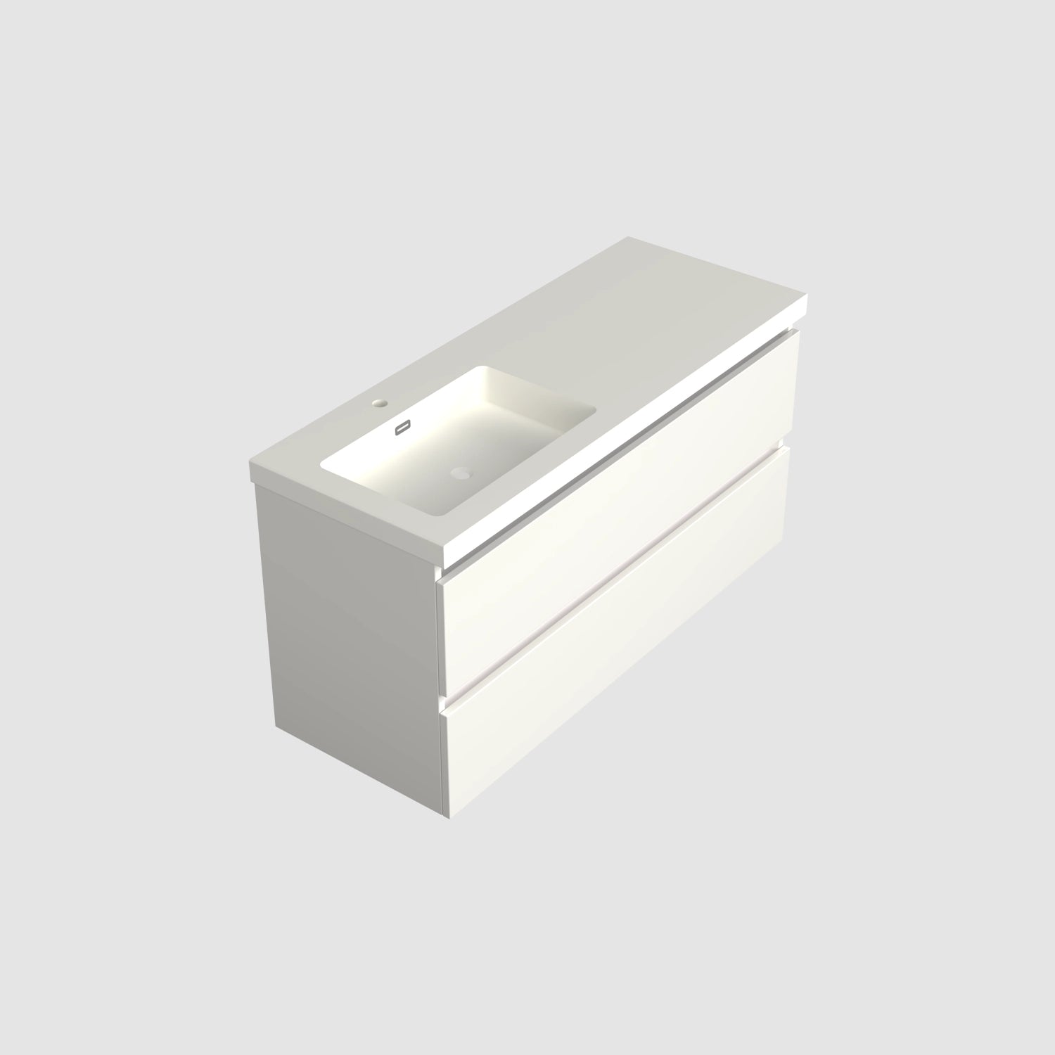 Dutchline Badmeubel Onderkast Links - Glans Wit - 120X46Cm - 2 Lades - 1 Uitsparing