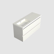 Dutchline Badmeubel Onderkast Links - Glans Wit - 120X46Cm - 2 Lades - 1 Uitsparing