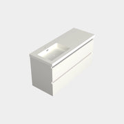 Dutchline Badmeubel Onderkast Links Mat Wit 120X46Cm 2 Lades 1 Uitsparing