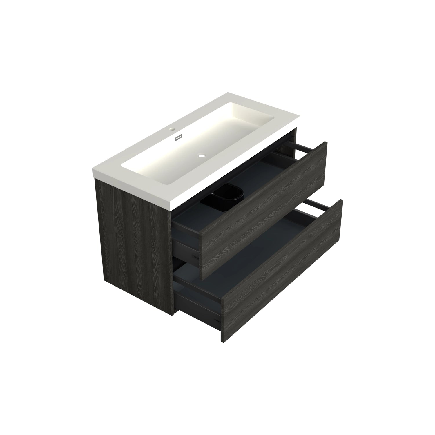 Dutchline Badmeubel Onderkast Lumiere 100X46Cm 2 Lades 1 Uitsparing
