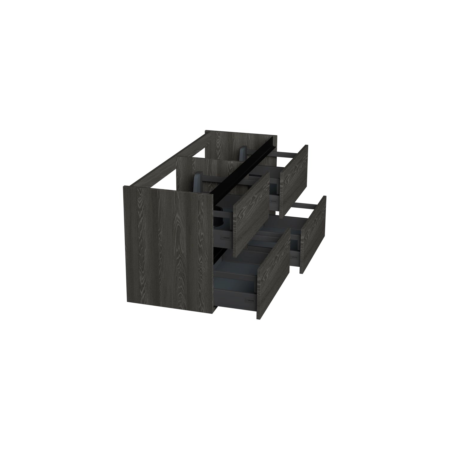 Dutchline Badmeubel Onderkast Lumiere 120X46Cm 4 Lades 2 Uitsparingen