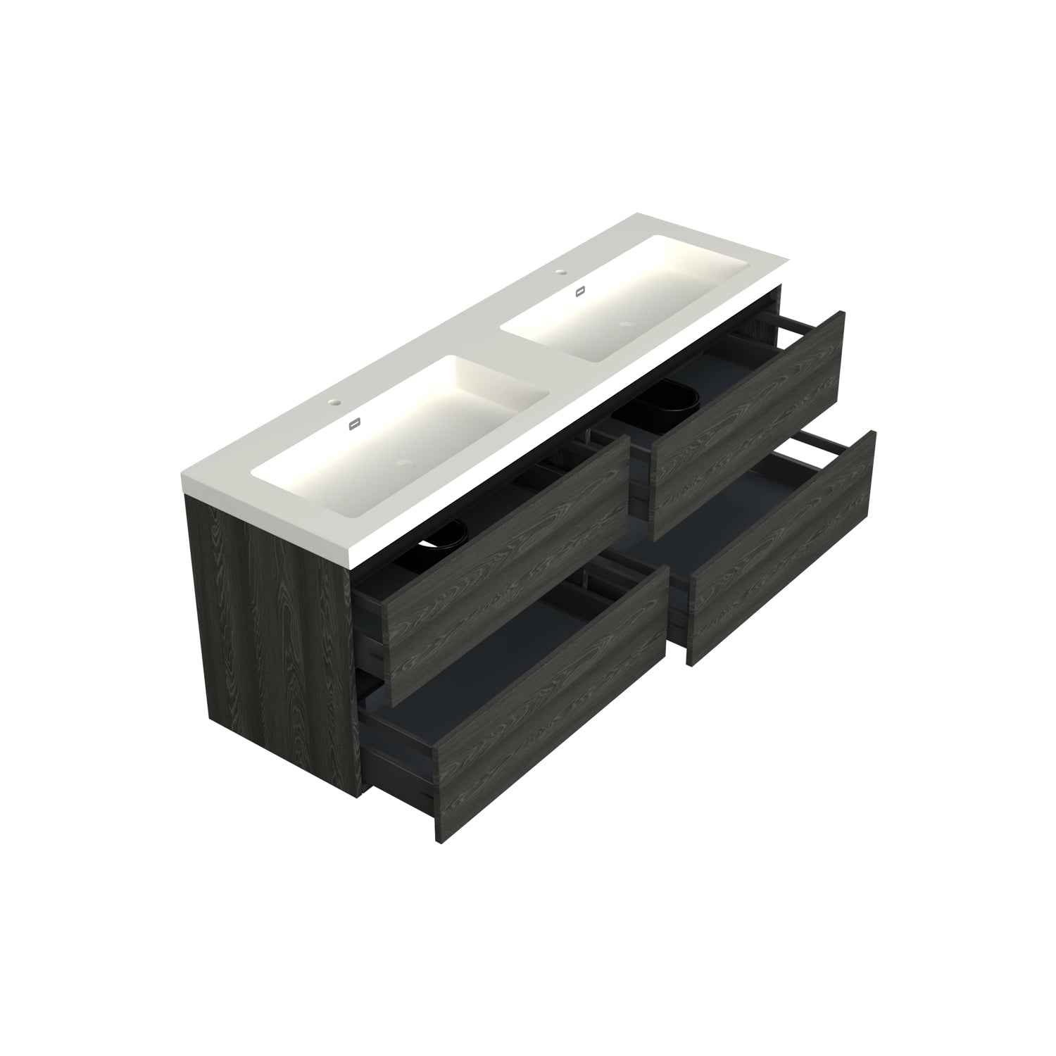 Dutchline Badmeubel Onderkast - Lumiere - 200X46Cm - 4 Lades - 2 Uitsparingen