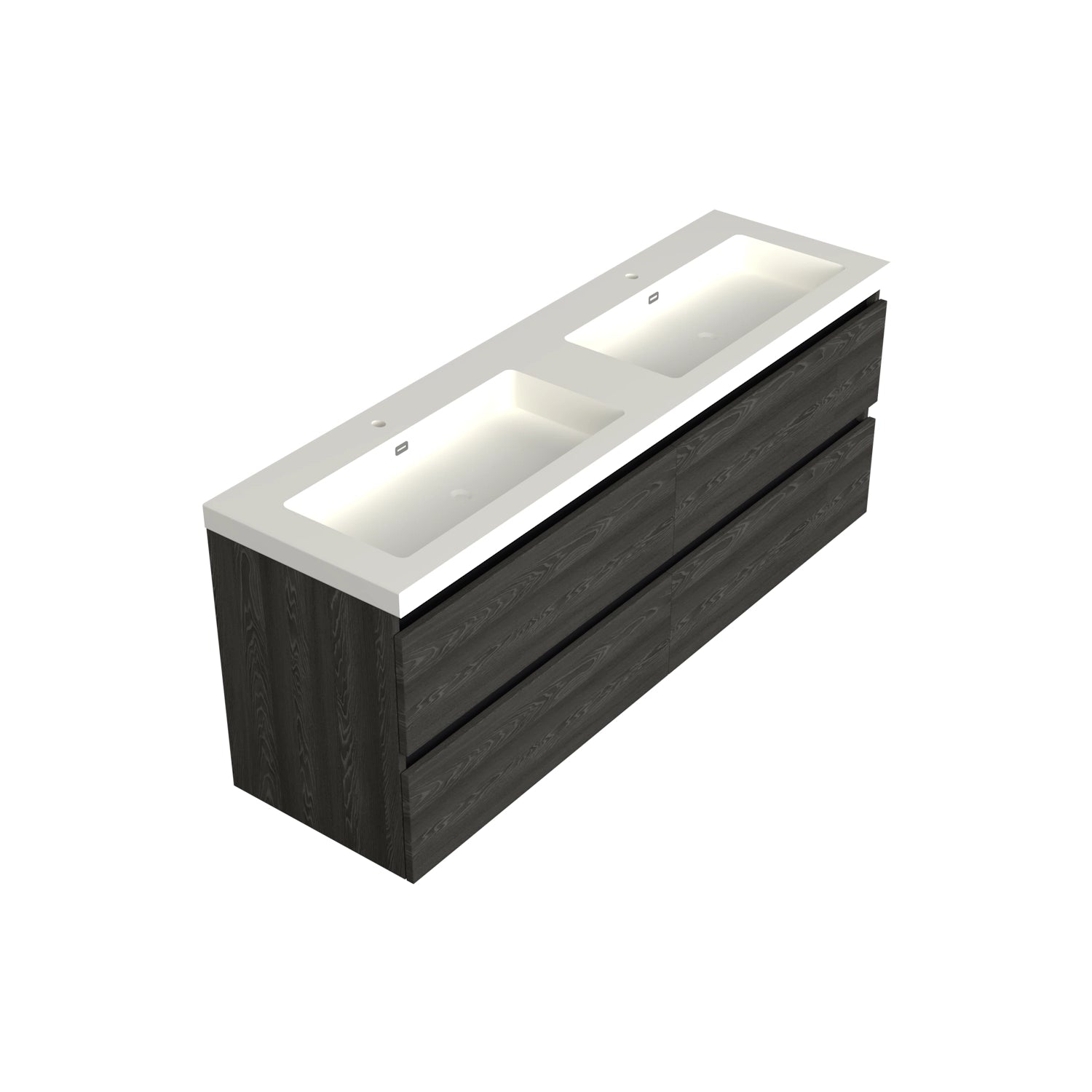 Dutchline Badmeubel Onderkast - Lumiere - 200X46Cm - 4 Lades - 2 Uitsparingen