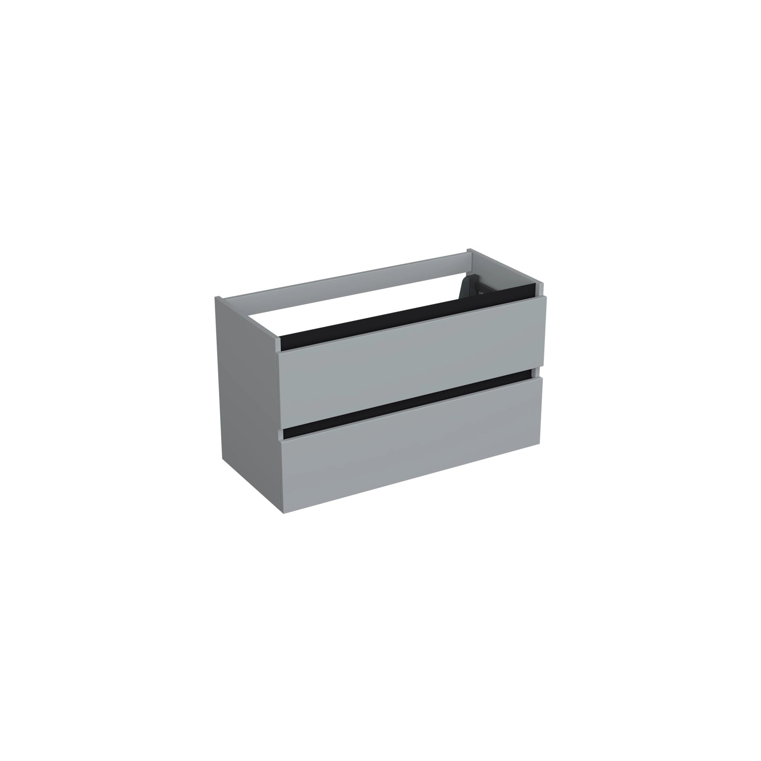 Dutchline Badmeubel Onderkast Mat Grijs 100X46Cm 2 Lades 1 Uitsparing