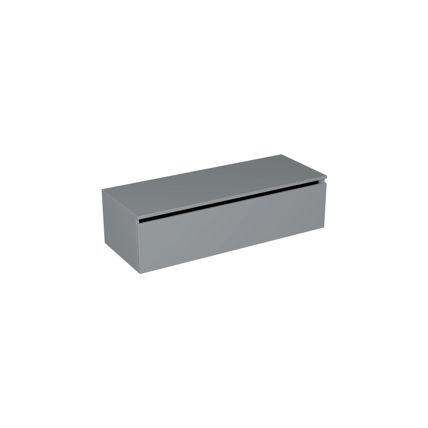 Dutchline Badmeubel Onderkast Mat Grijs 120X46Cm 1 Lade 2 Uitsparingen