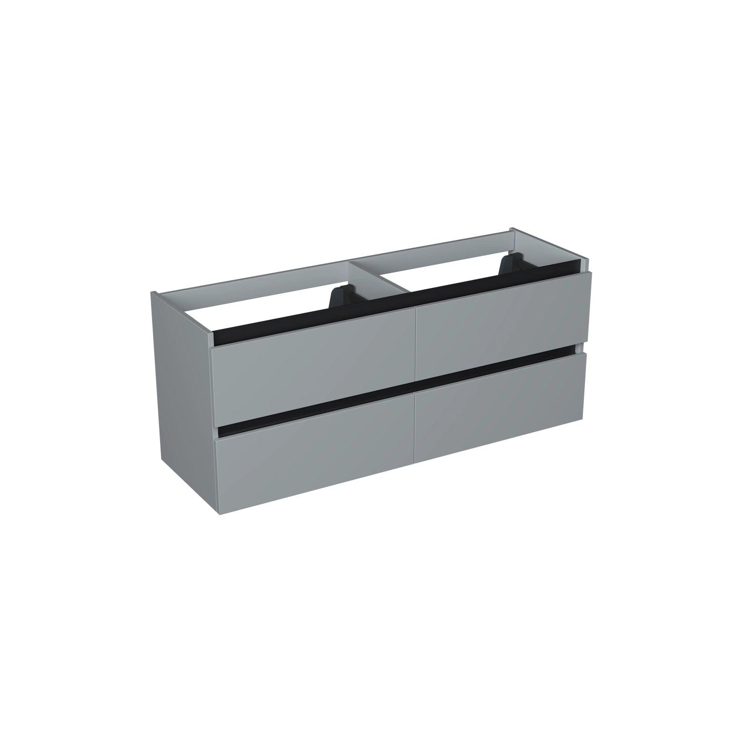 Dutchline Badmeubel Onderkast Mat Grijs 140X46Cm 4 Lades 2 Uitsparingen