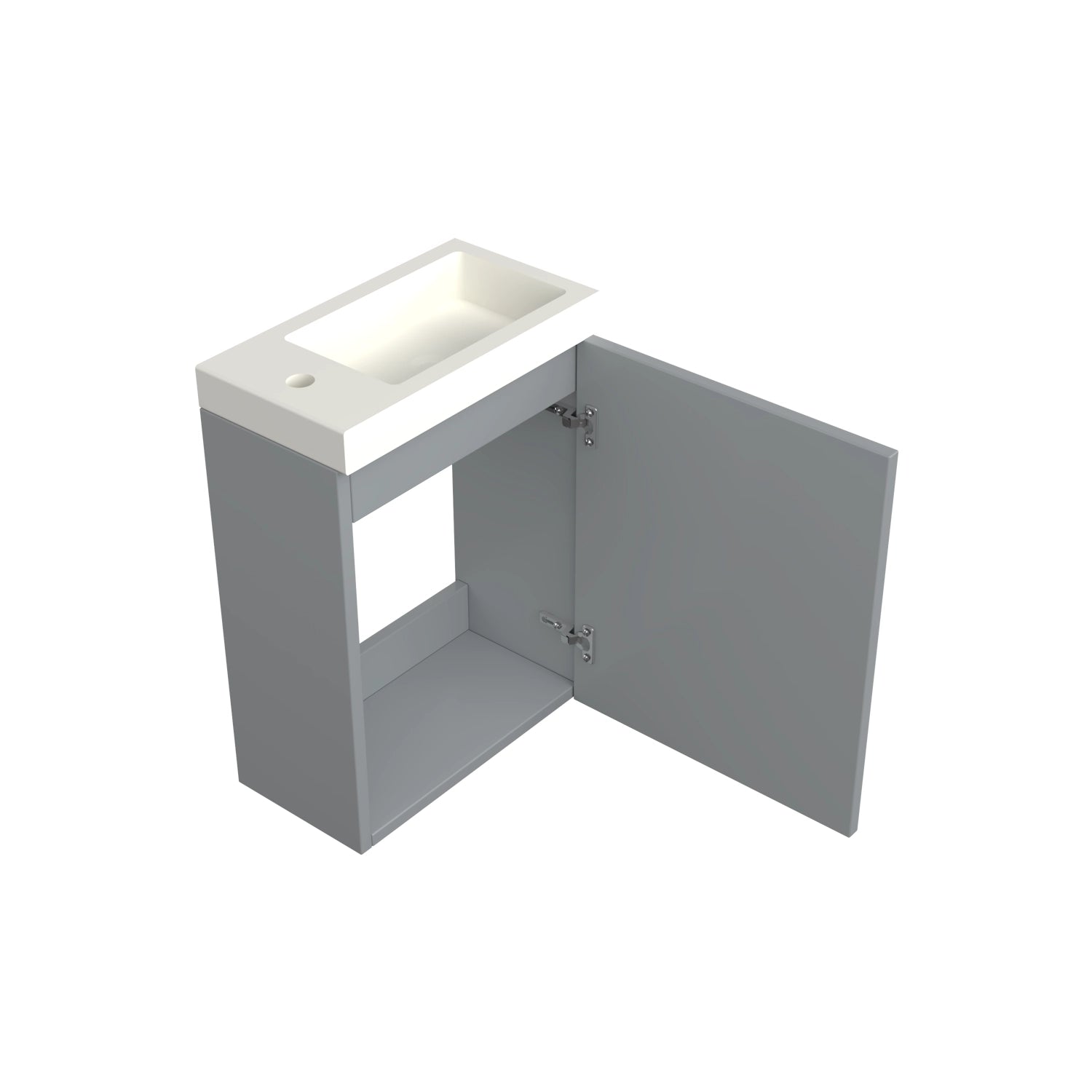 Dutchline Badmeubel Onderkast Mat Grijs 36X18Cm 1 Deur (Links/Rechts)