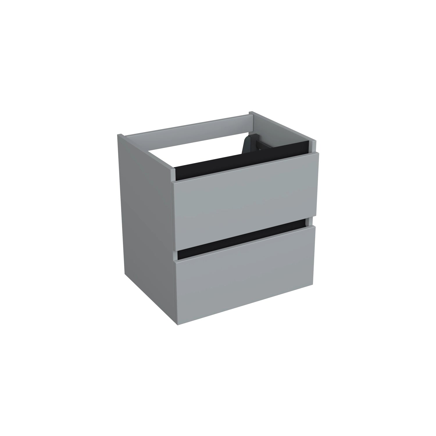 Dutchline Badmeubel Onderkast Mat Grijs 60X46Cm 2 Lades 1 Uitsparing
