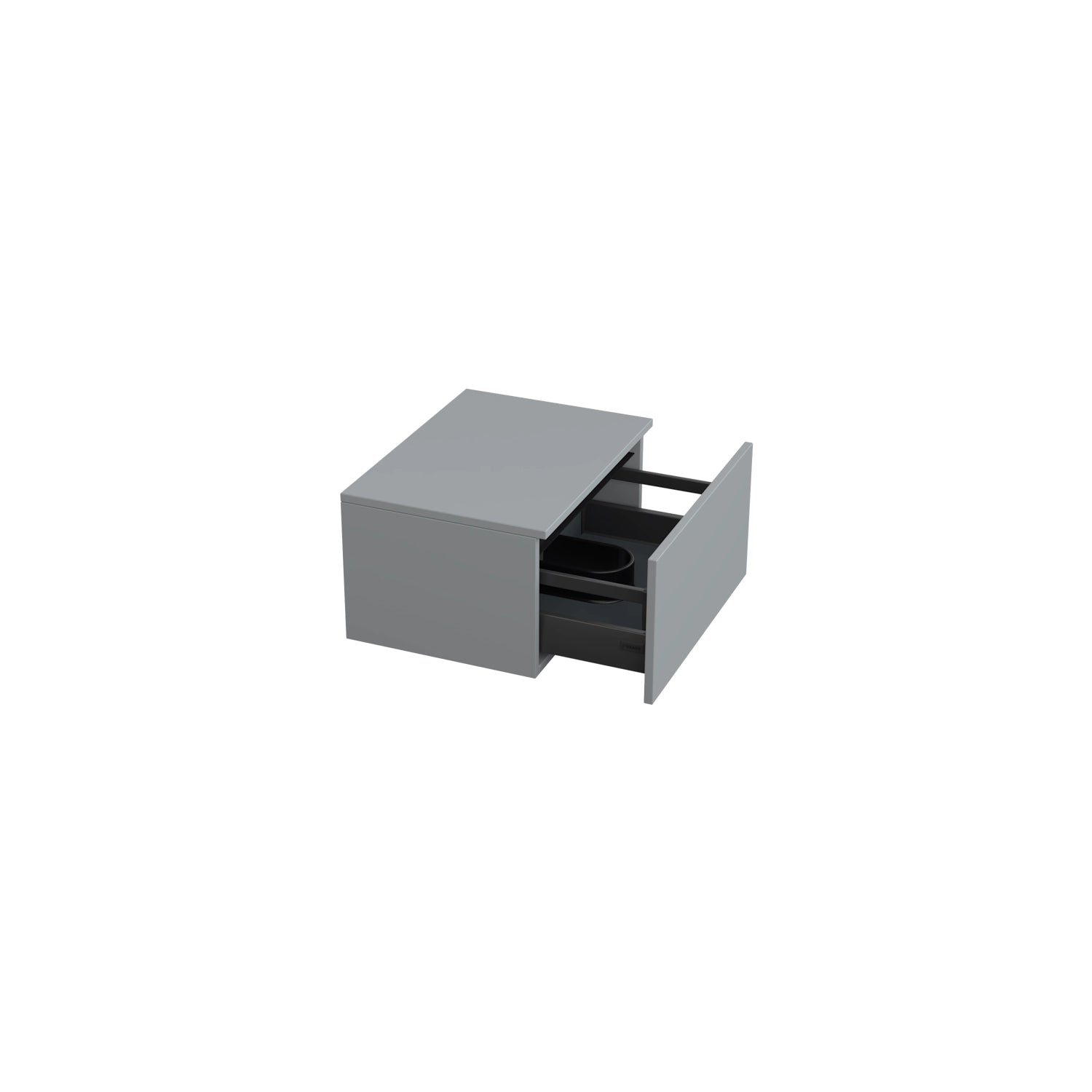 Dutchline Badmeubel Onderkast Mat Grijs 60X46Cm 1 Lade 1 Uitsparing