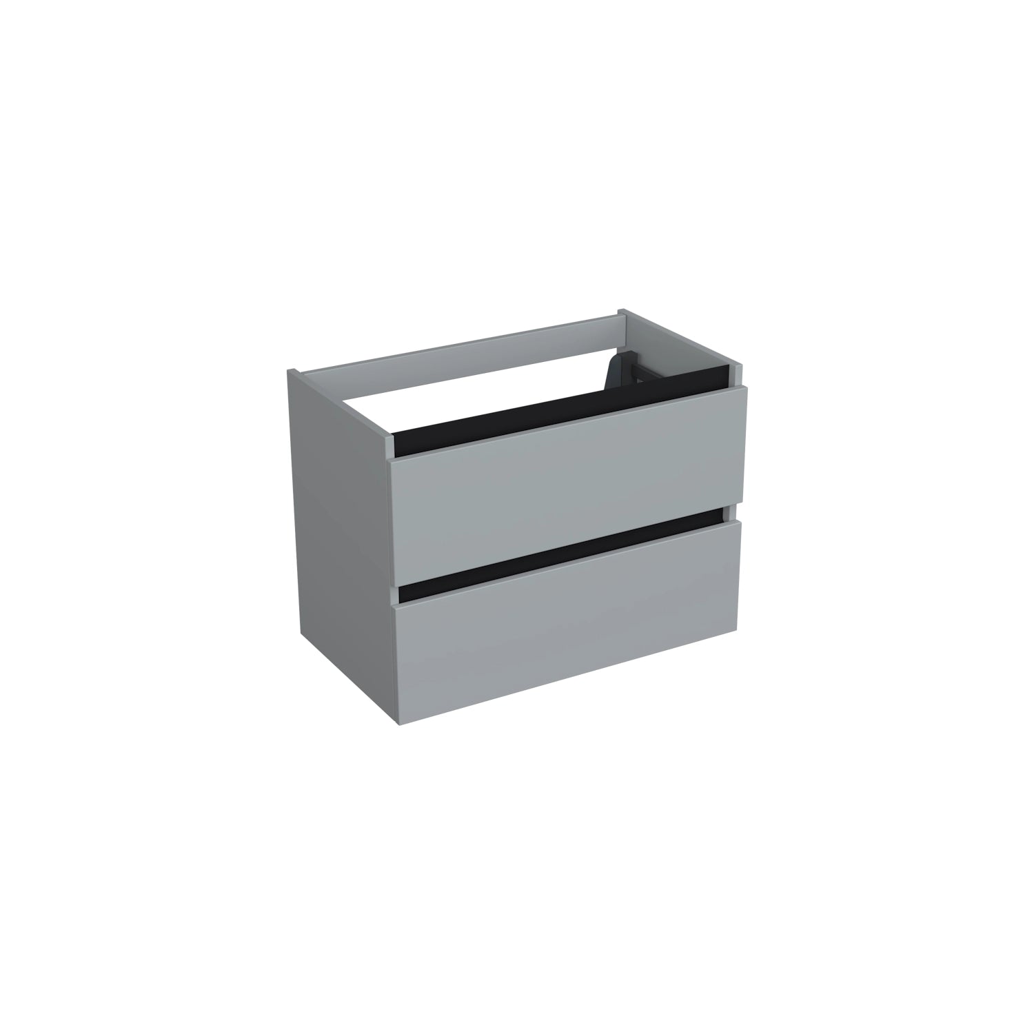 Dutchline Badmeubel Onderkast Mat Grijs 80X46Cm 2 Lades 1 Uitsparing