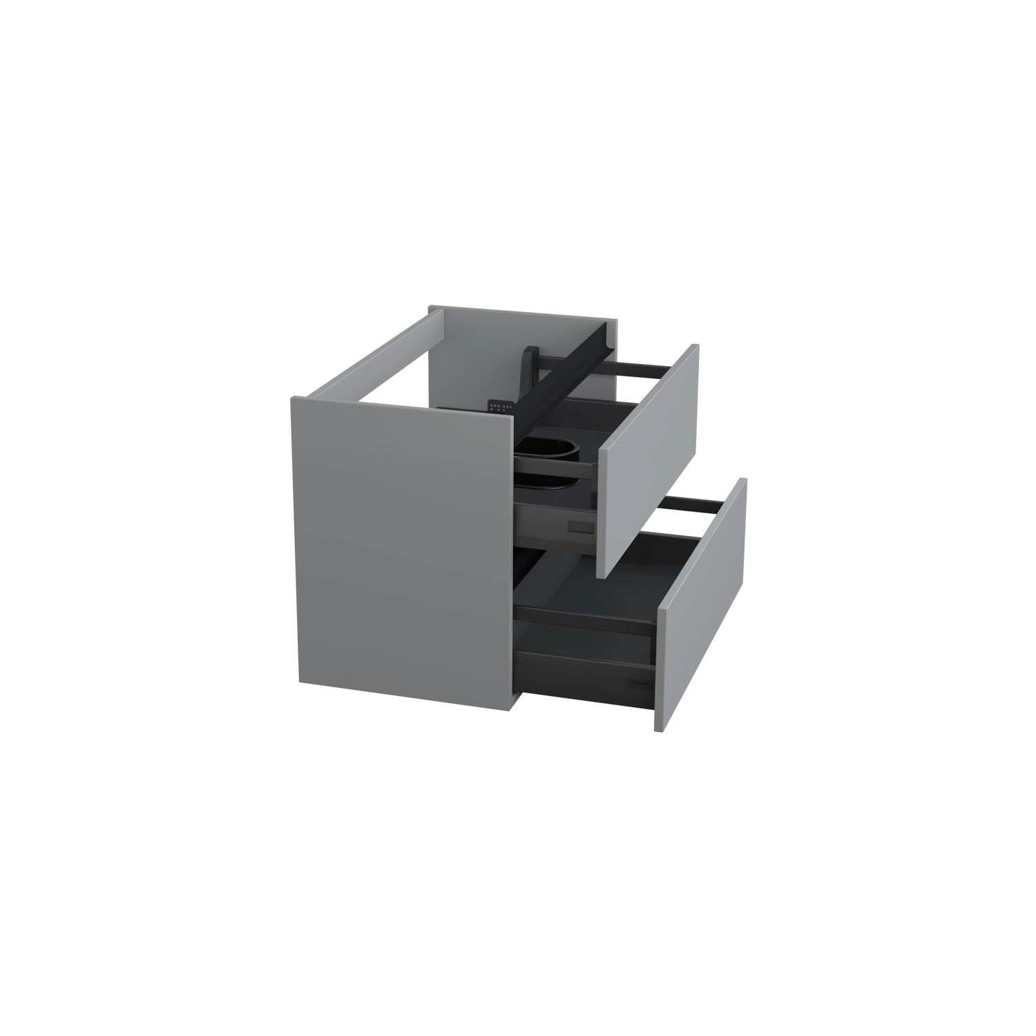 Dutchline Badmeubel Onderkast Mat Grijs 80X46Cm 2 Lades 1 Uitsparing
