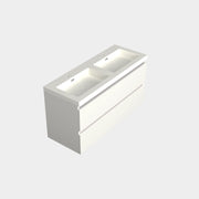 Dutchline Badmeubel Onderkast Mat Wit 120X46Cm 2 Lades 2 Uitsparingen