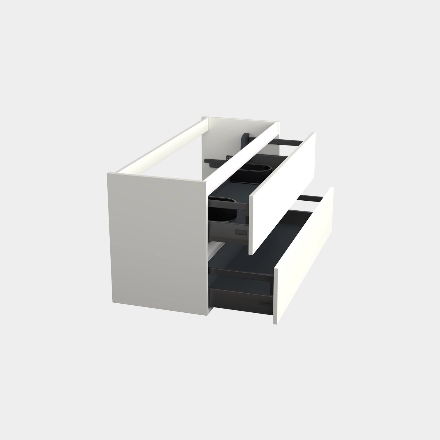 Dutchline Badmeubel Onderkast Mat Wit 120X46Cm 2 Lades 2 Uitsparingen
