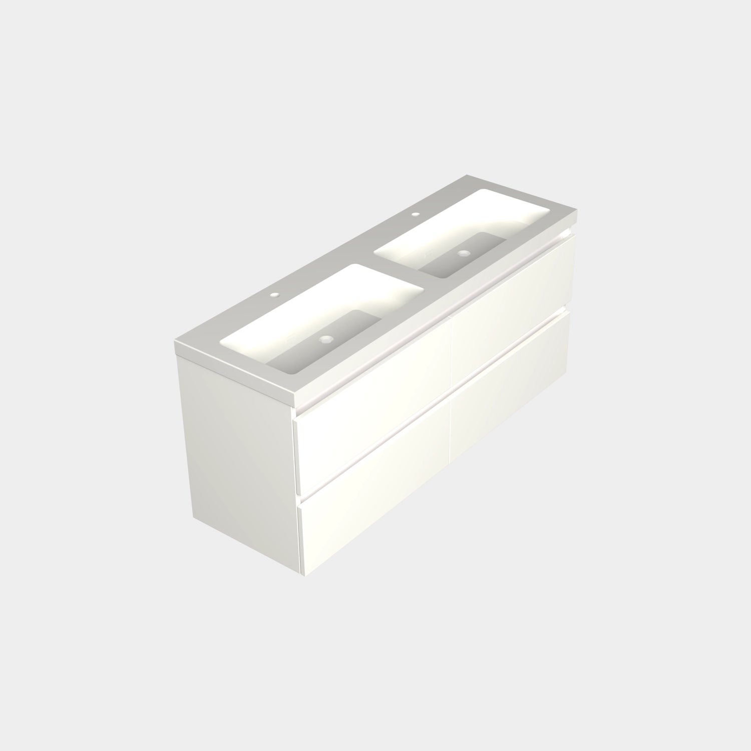 Dutchline Badmeubel Onderkast Mat Wit 140X46Cm 4 Lades 2 Uitsparingen