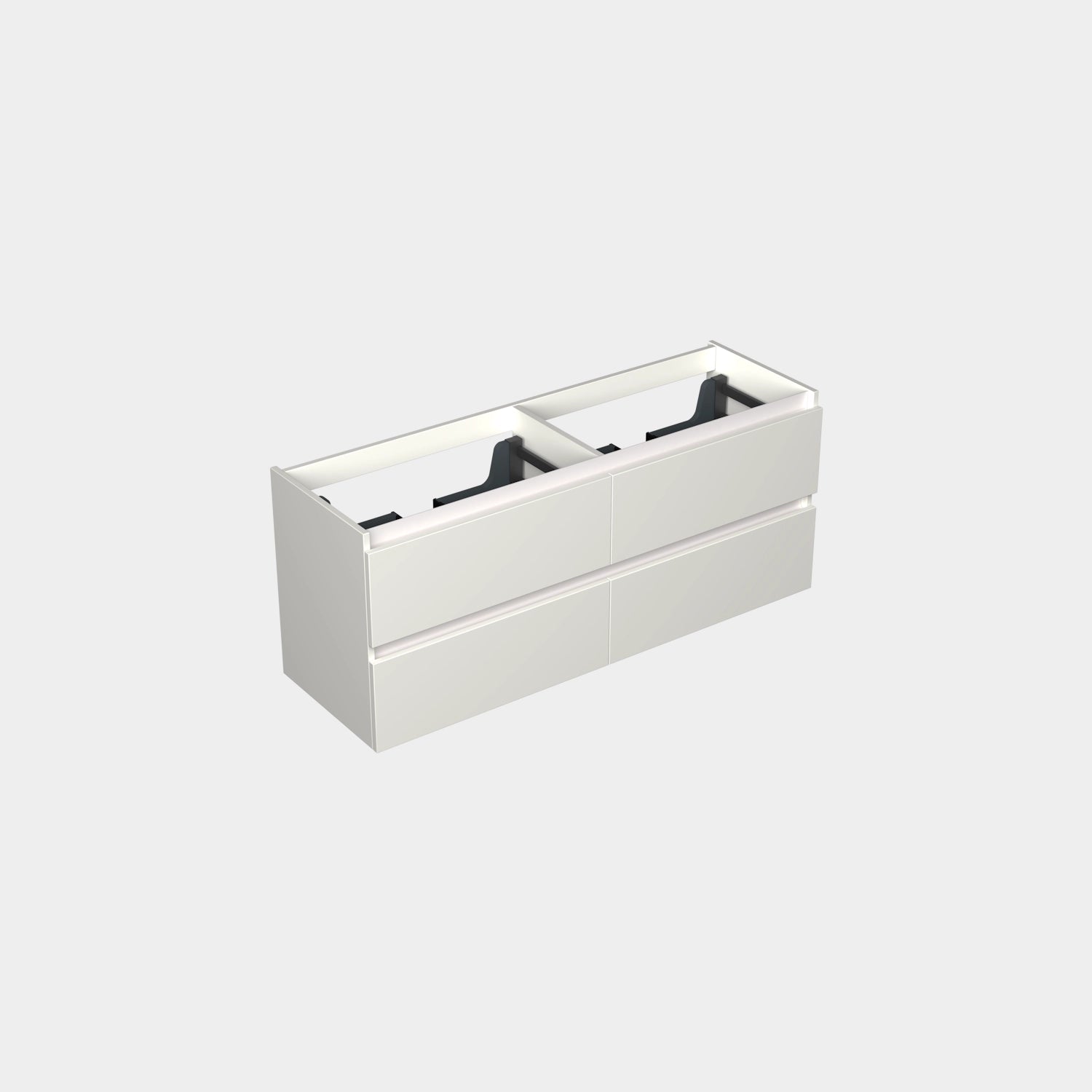 Dutchline Badmeubel Onderkast Mat Wit 140X46Cm 4 Lades 2 Uitsparingen