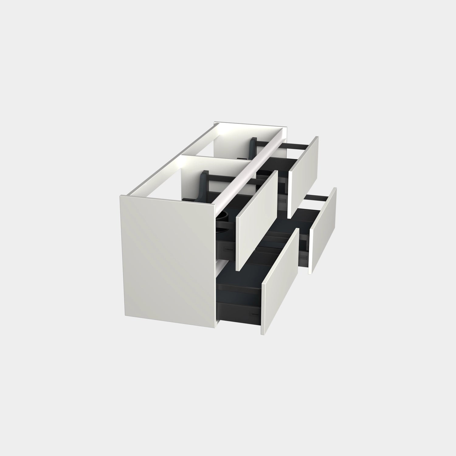 Dutchline Badmeubel Onderkast Mat Wit 140X46Cm 4 Lades 2 Uitsparingen